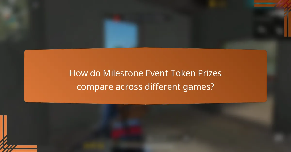 How do Milestone Event Token Prizes compare across different games?