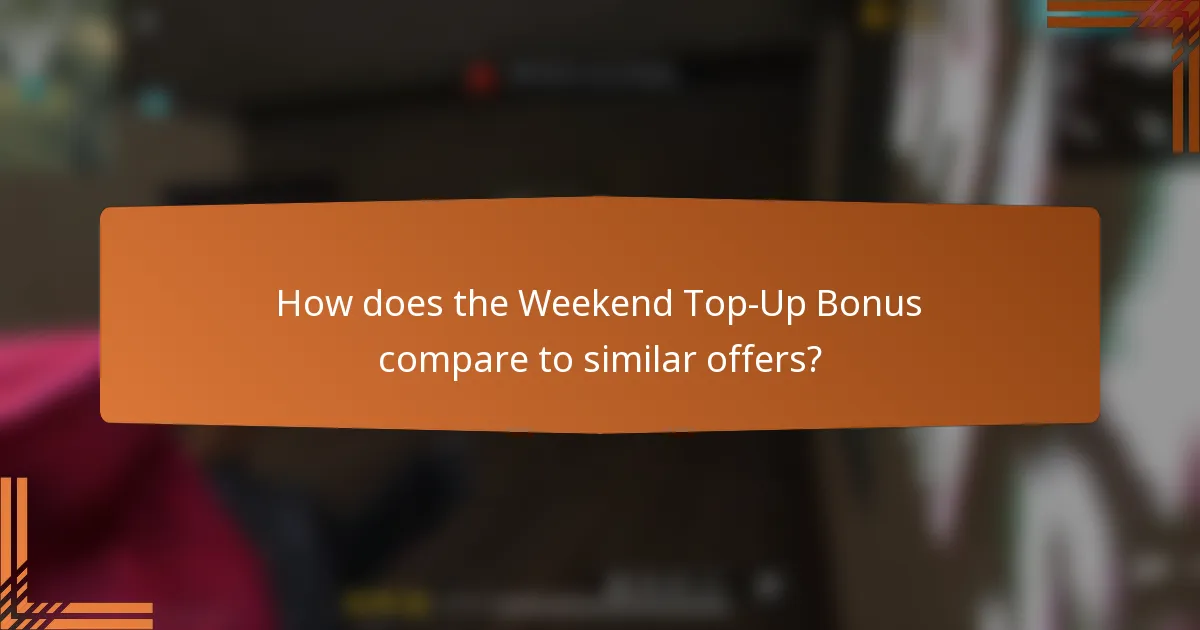 How does the Weekend Top-Up Bonus compare to similar offers?