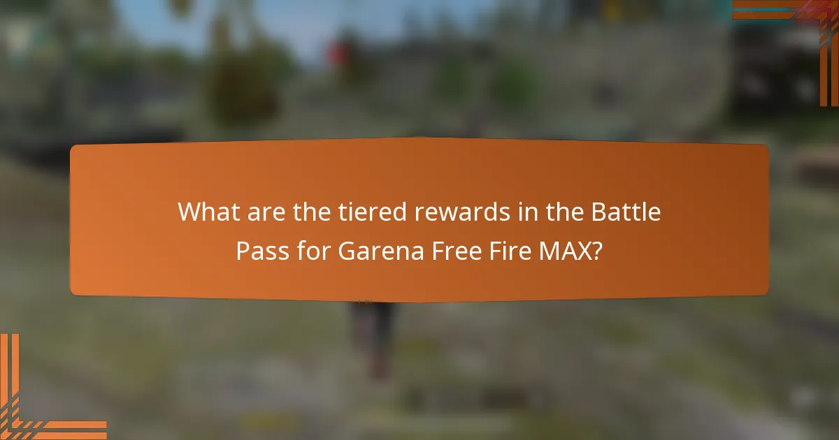 What are the tiered rewards in the Battle Pass for Garena Free Fire MAX?