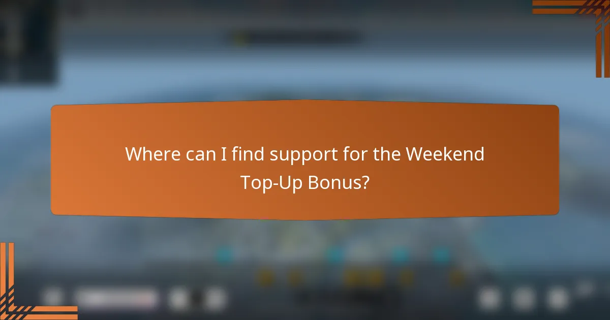 Where can I find support for the Weekend Top-Up Bonus?
